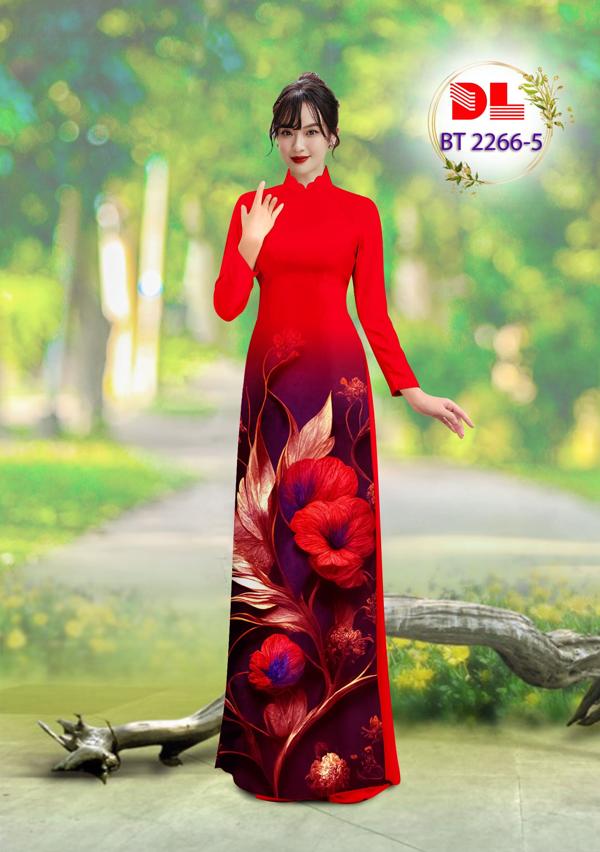 Vải Áo Dài Hoa In 3D Sang Trọng AD BT2266 6